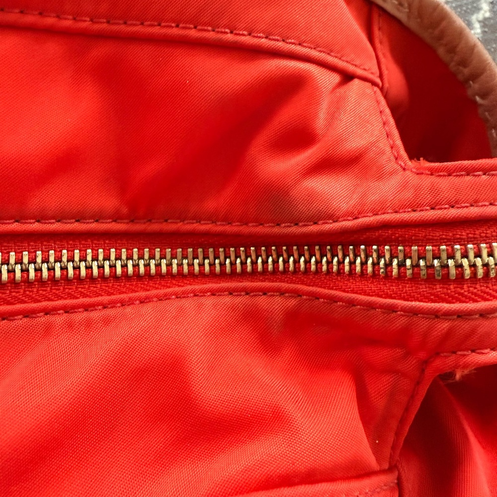 Kate Spade Nylon Orange Tote with Tan Leather Accents - Picture 13 of 15